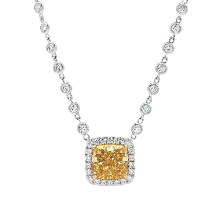14kt White And Yellow Gold Lab Diamond Pendant