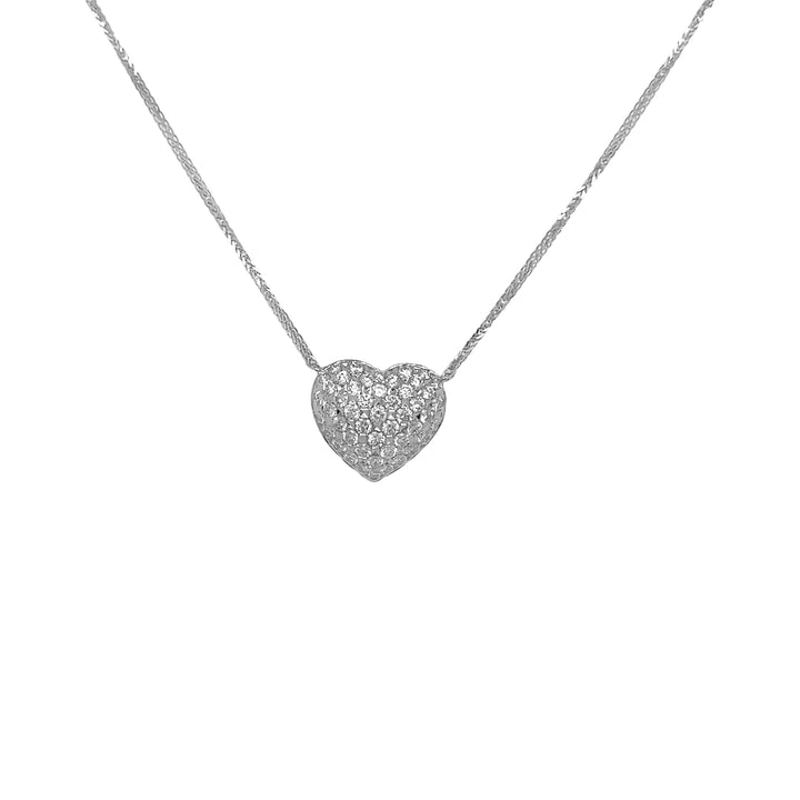 18kt White Gold Diamond Heart Pendant