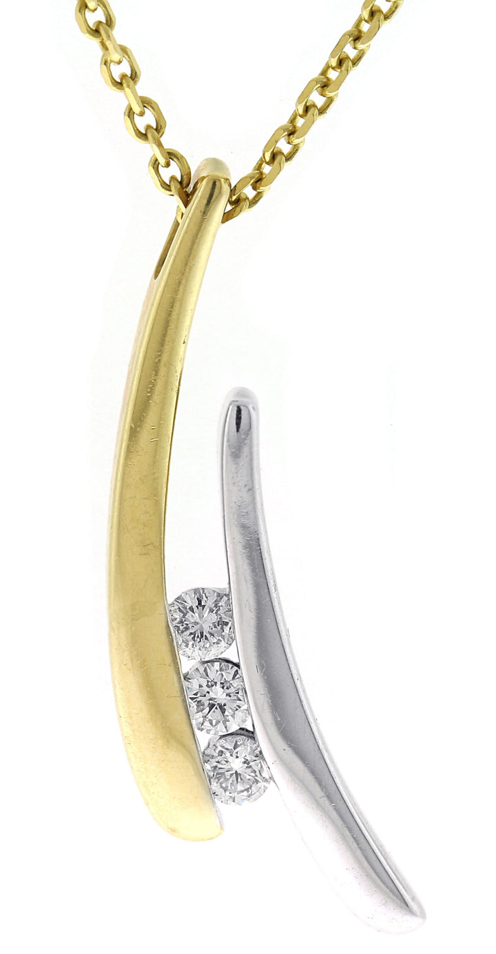 14kt White and Yellow Gold Diamond Pendant