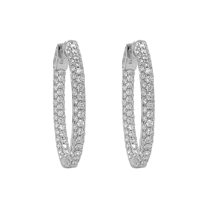 18kt White Gold Diamond Inside-out Hoops