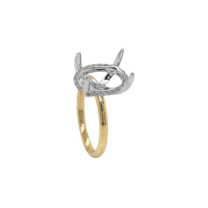 18kt Yellow and White Gold Diamond Semi-mount