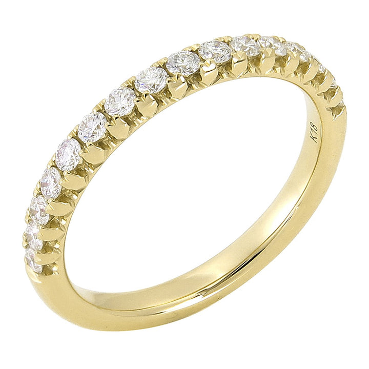 18kt Yellow Gold Diamond Half-way Band