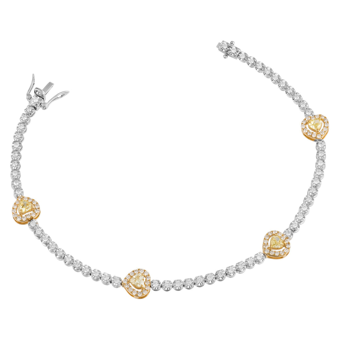 18kt White And Yellow Gold Diamond Bracelet