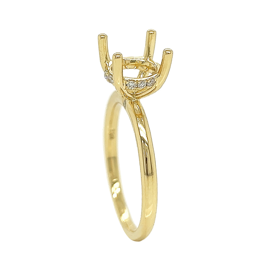 18kt Yellow Gold Diamond Semi Mount