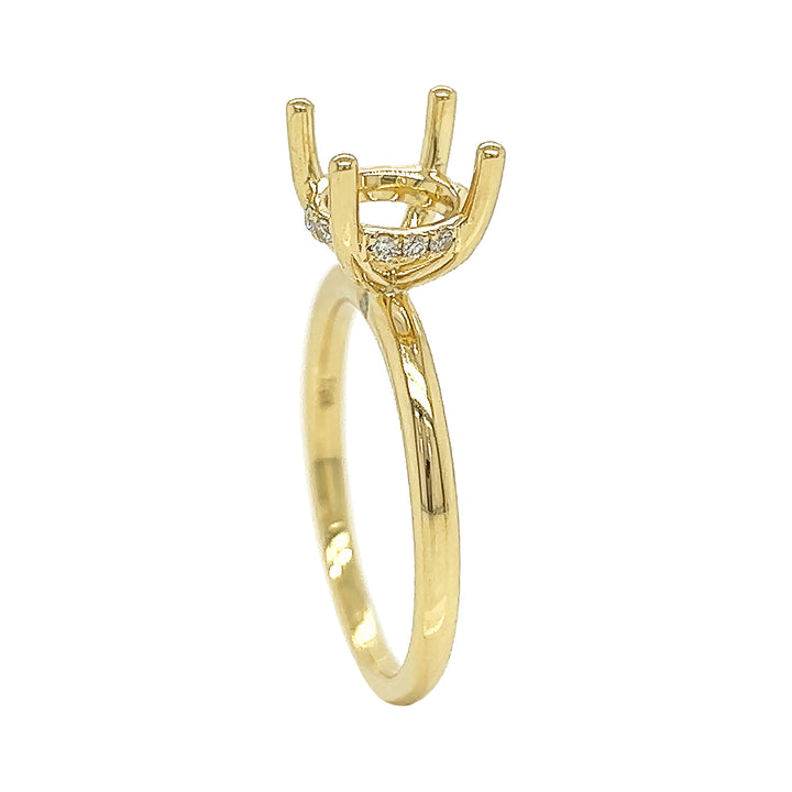 18kt Yellow Gold Diamond Semi Mount