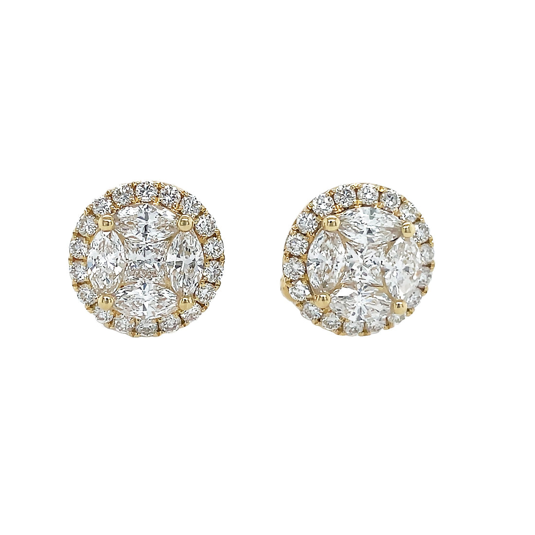 18kt Yellow Gold Diamond Earrings