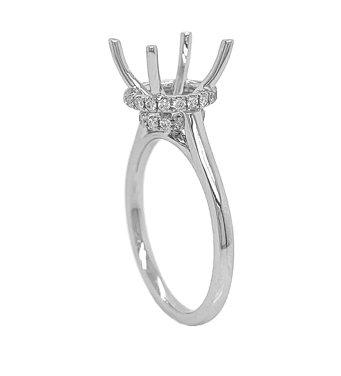 18kt White Gold Diamond Semi Mount