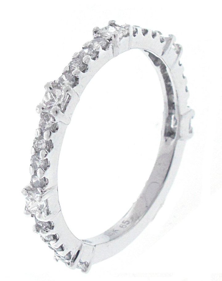 14kt White Gold Diamond Half Way Band