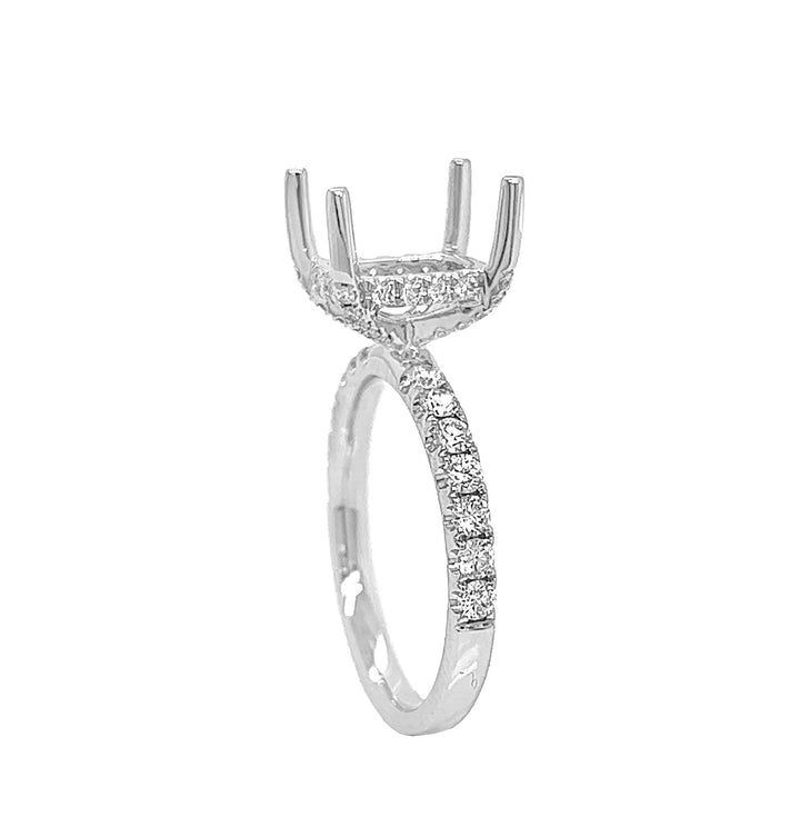 18kt White Gold Diamond Semi Mount