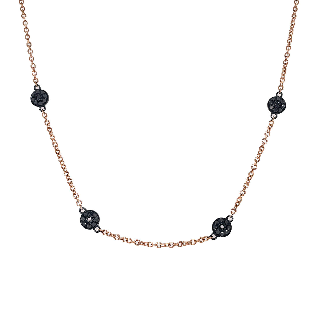 18kt Rose and Black Gold  Diamond By The Inch Necklace