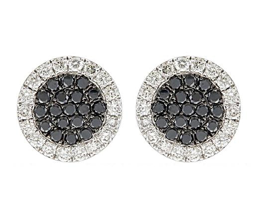 18kt White Gold Black and White Diamond Earrings.