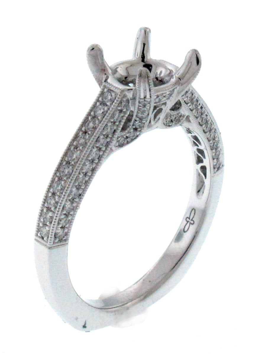 18kt White Gold Diamond Semi Mount