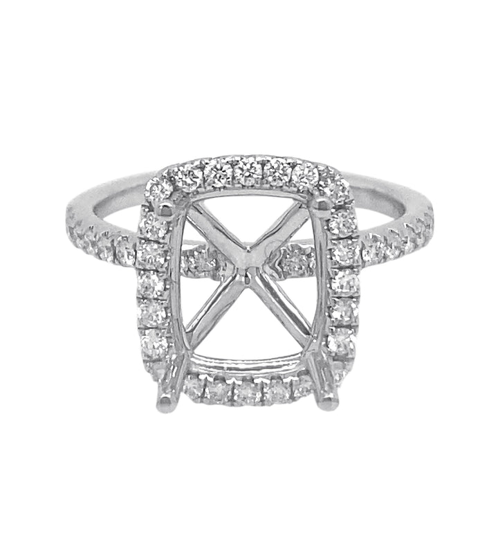 18kt White Gold Diamond Semi Mount