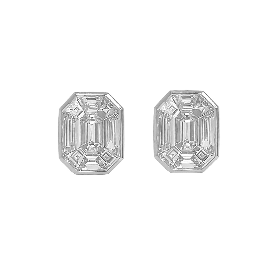 18kt White Gold Diamond Earrings