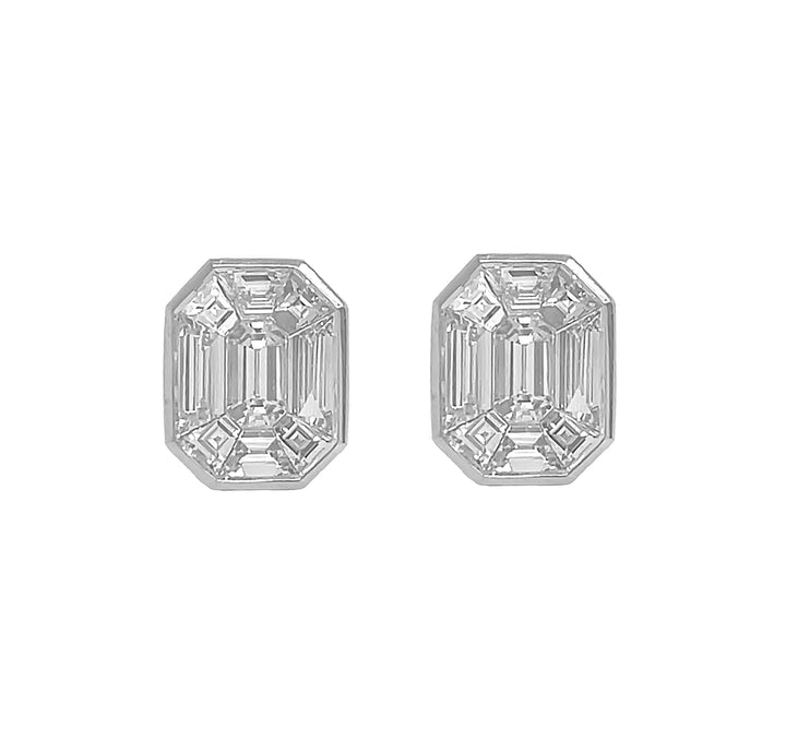 18kt White Gold Diamond Earrings