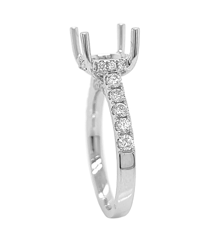 18kt White Gold Diamond Semi-mount