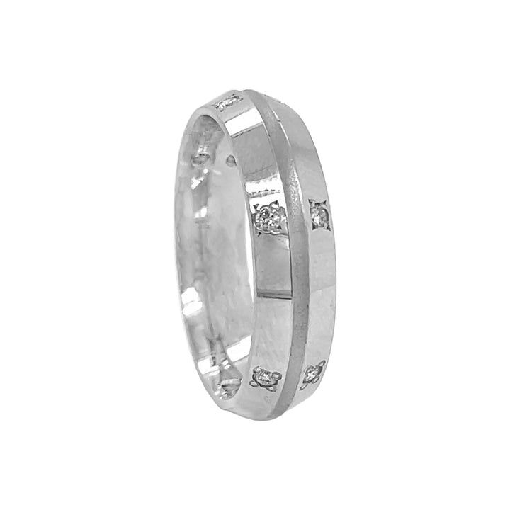 14kt White Gold Diamond Men`s Wedding Band