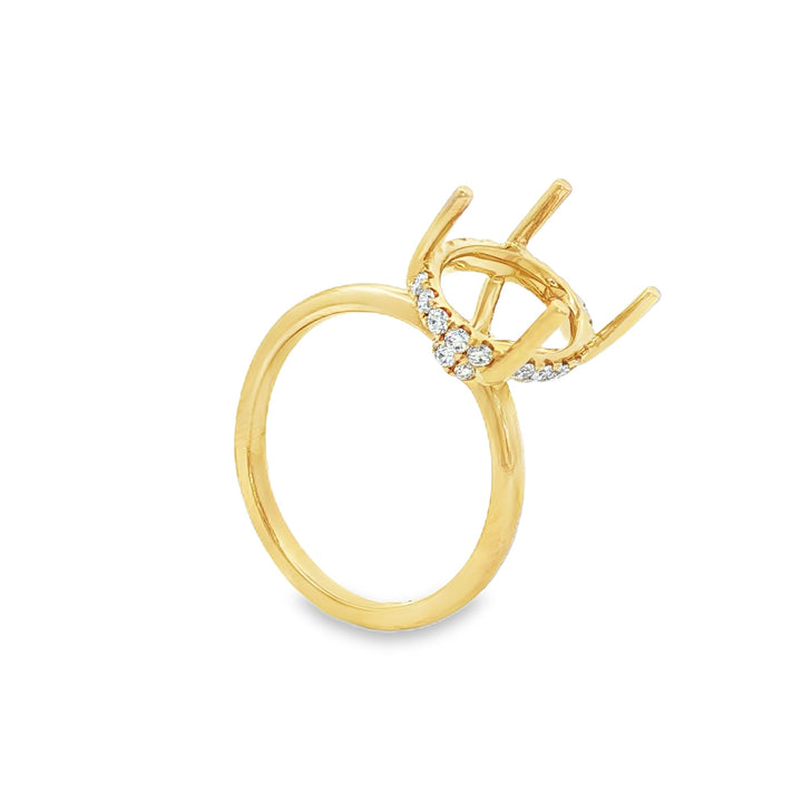 14kt Yellow Gold Diamond Semi-mount