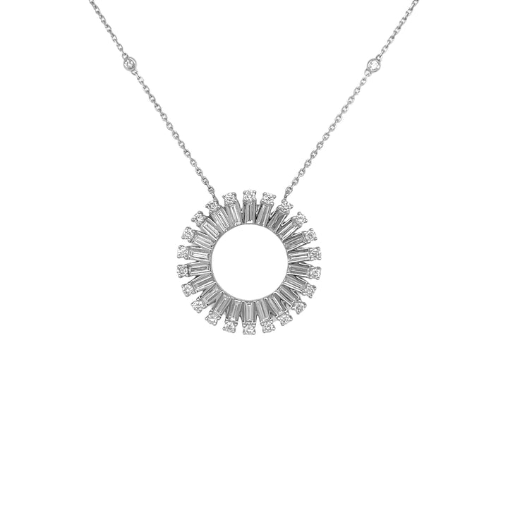 18kt White Gold Diamond Circle Pendant