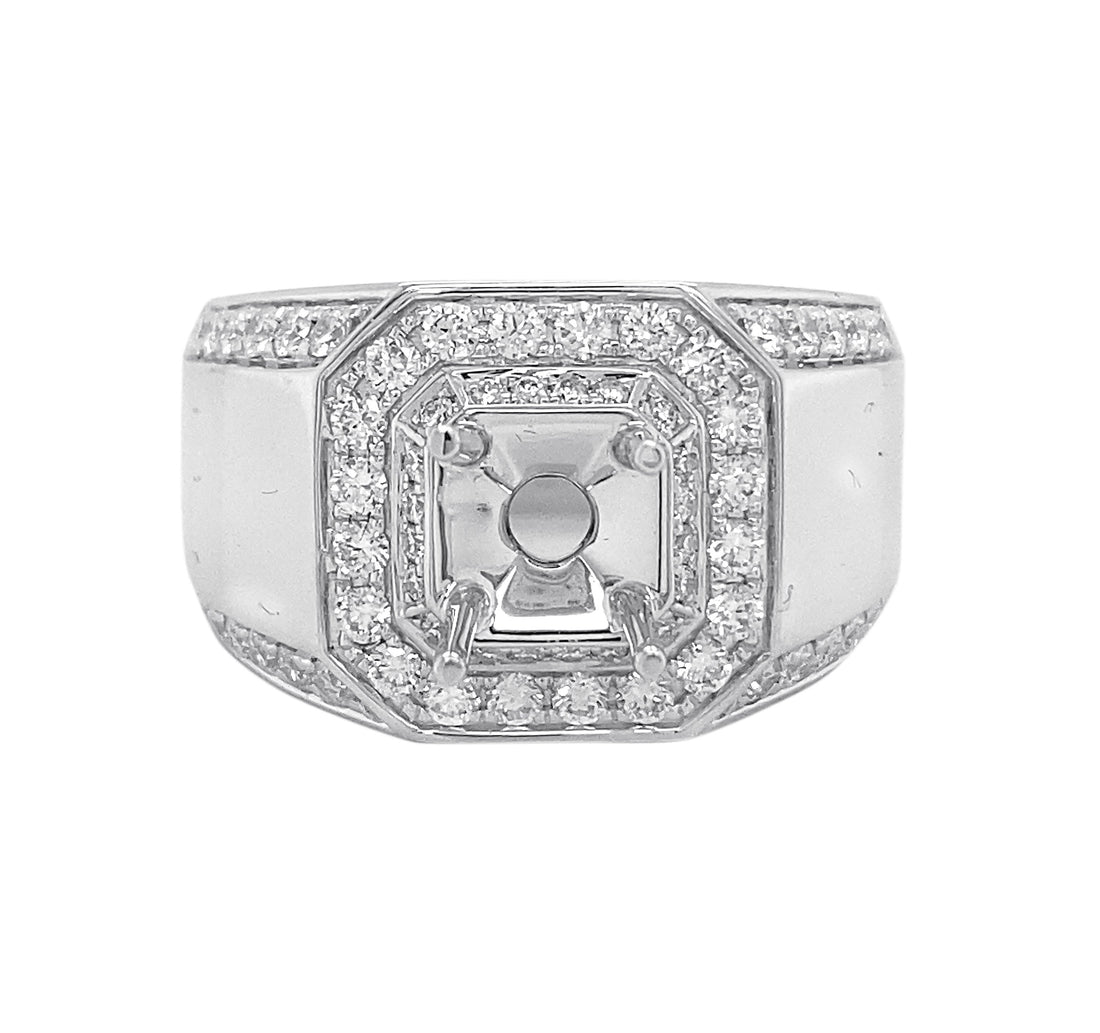 18kt White Gold Diamond Semi Mount