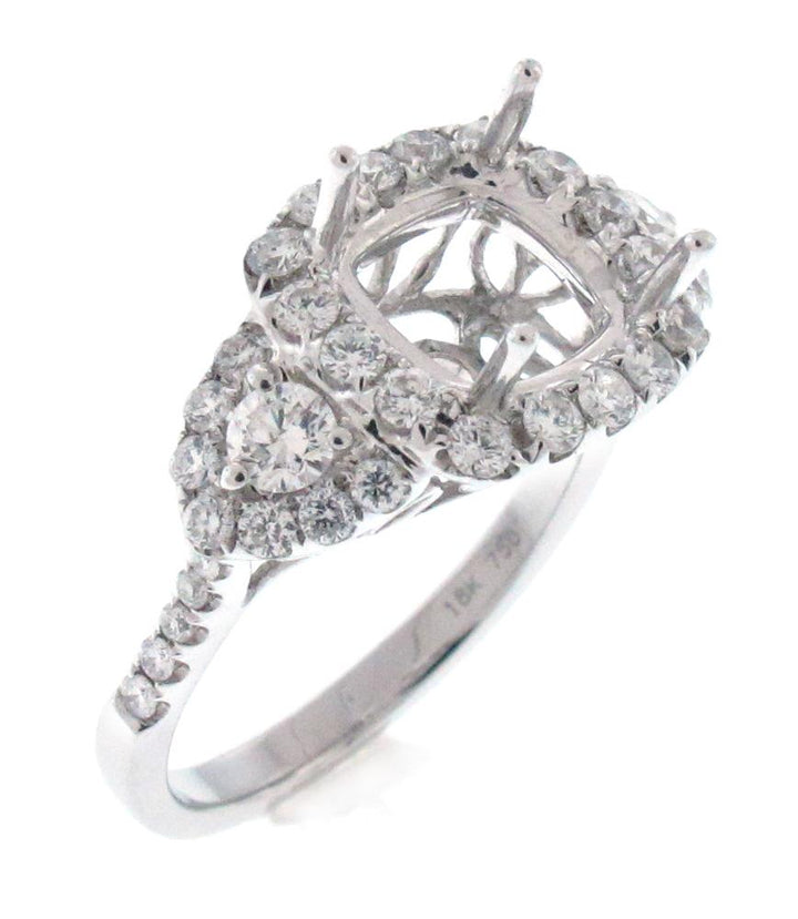 18kt White Gold Diamond Semi Mount