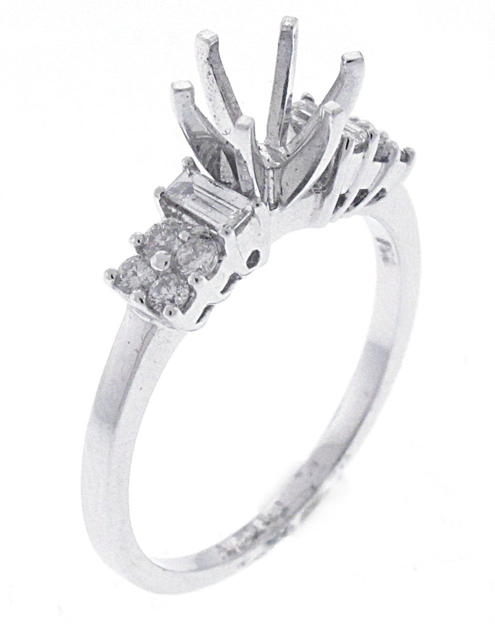 18kt White Gold Diamond Semi Mount