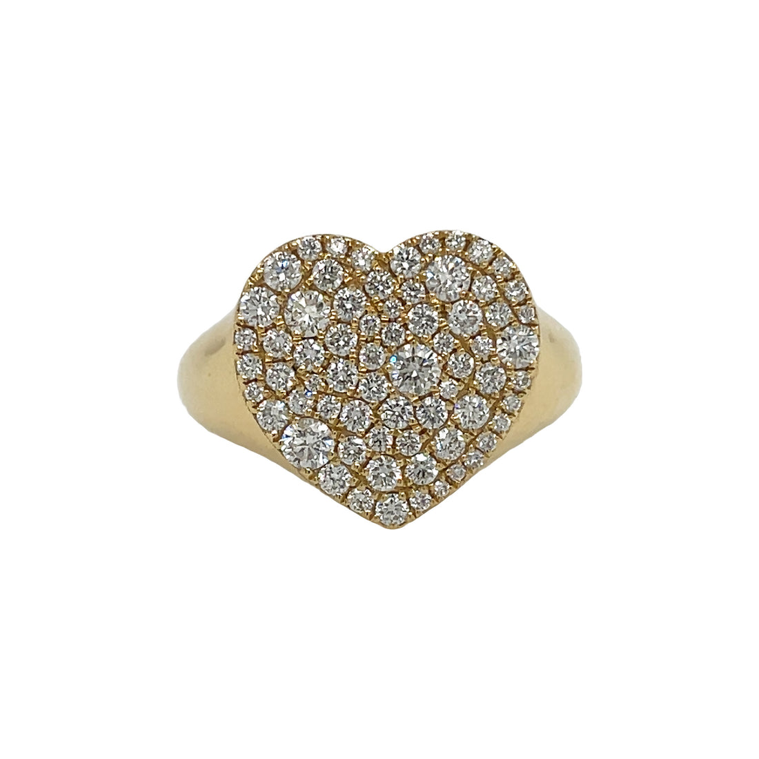 18kt Yellow Gold Diamond Heart Shaped Ring