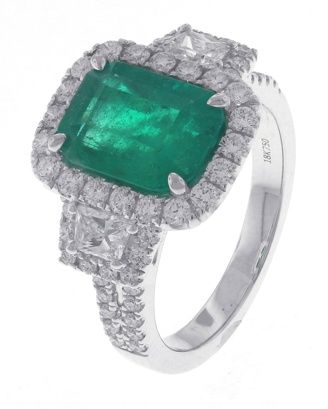 18kt White Gold GIA Certified Emerald Ring
