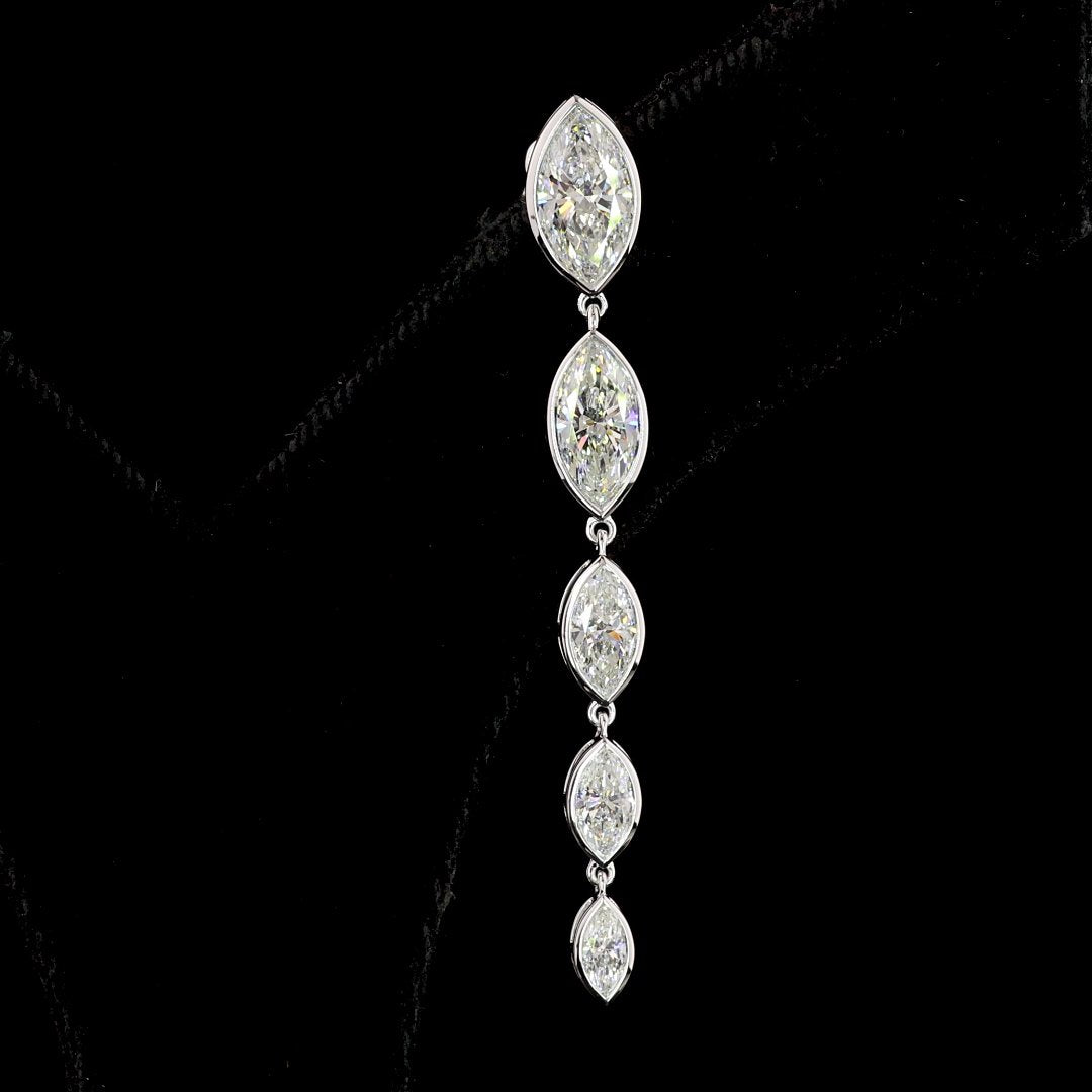 14kt White Gold Lab Diamond Dangling Earrings