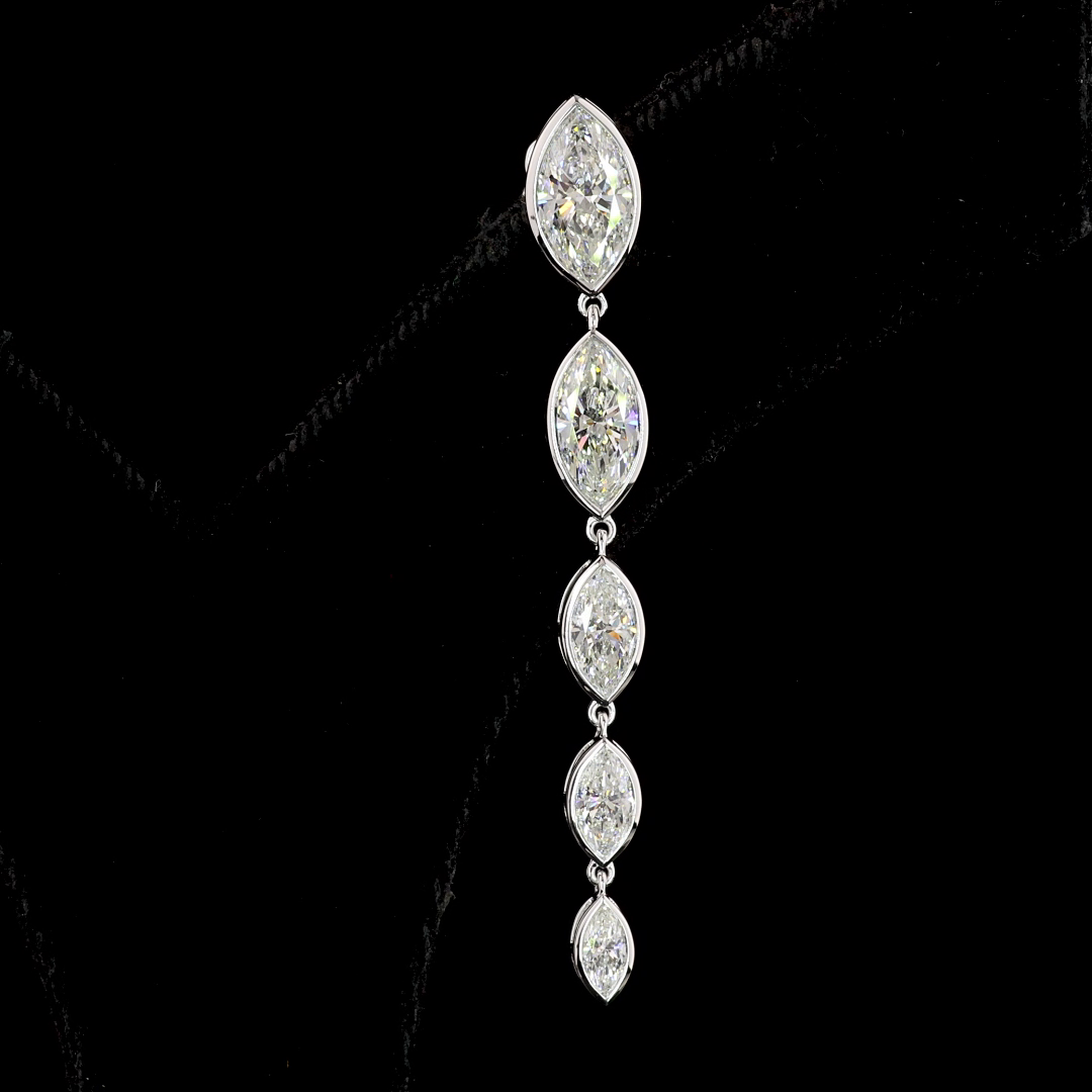 14kt White Gold Lab Diamond Dangling Earrings