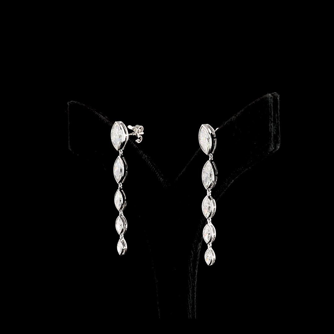 14kt White Gold Lab Diamond Dangling Earrings