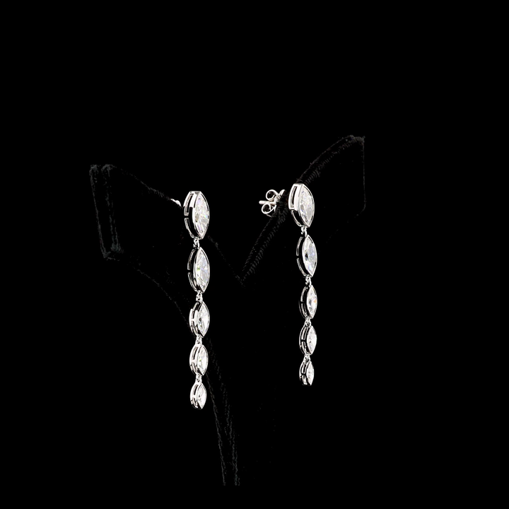 14kt White Gold Lab Diamond Dangling Earrings