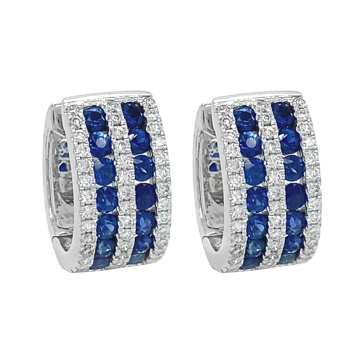 18kt White Gold Diamond and Sapphire Earrings