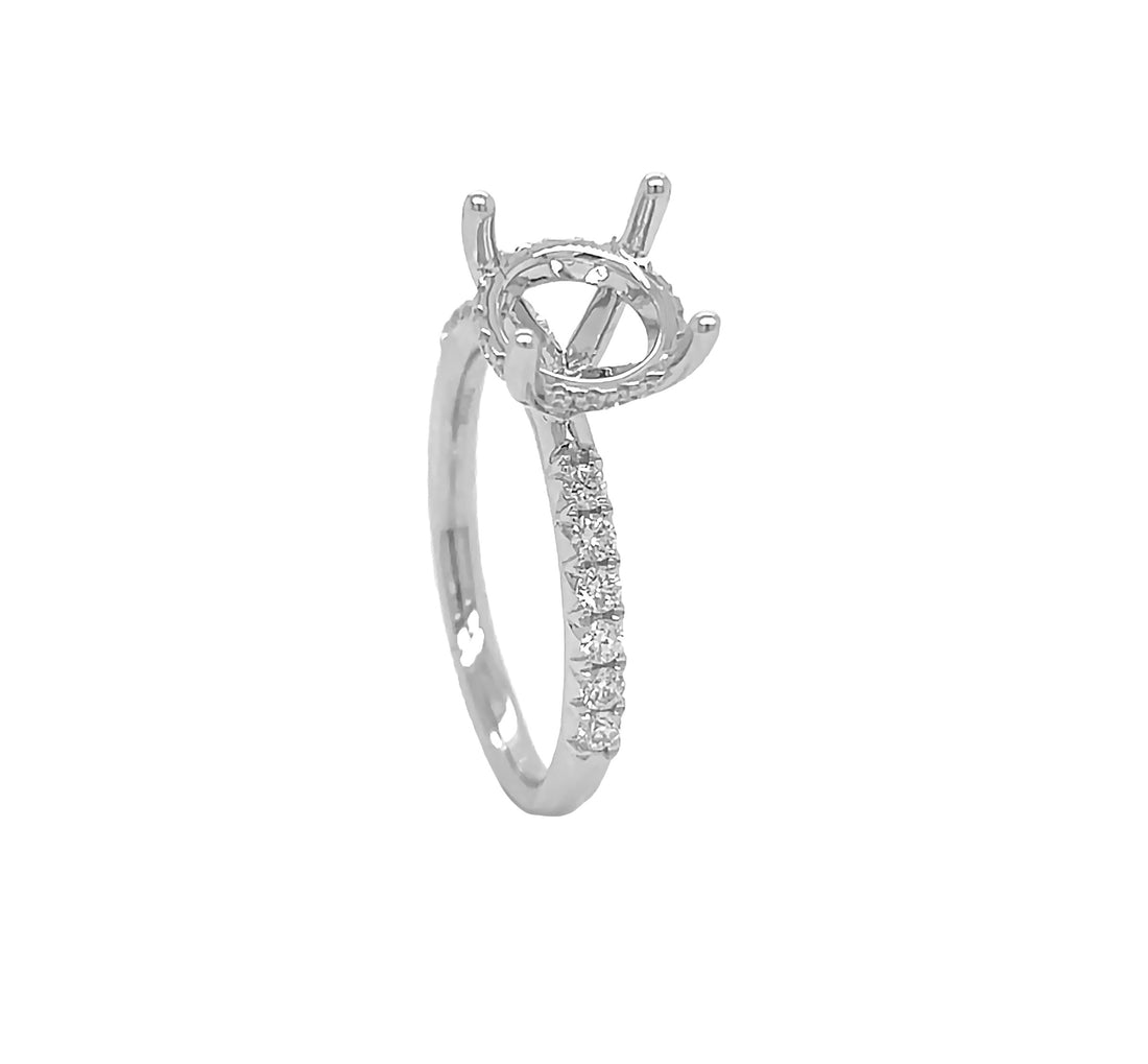 18kt White Gold Diamond Semi-mount