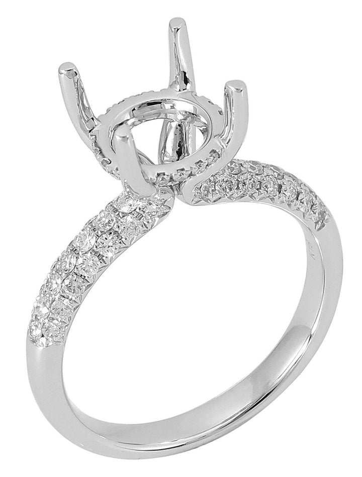18kt White Gold Diamond Semi Mount