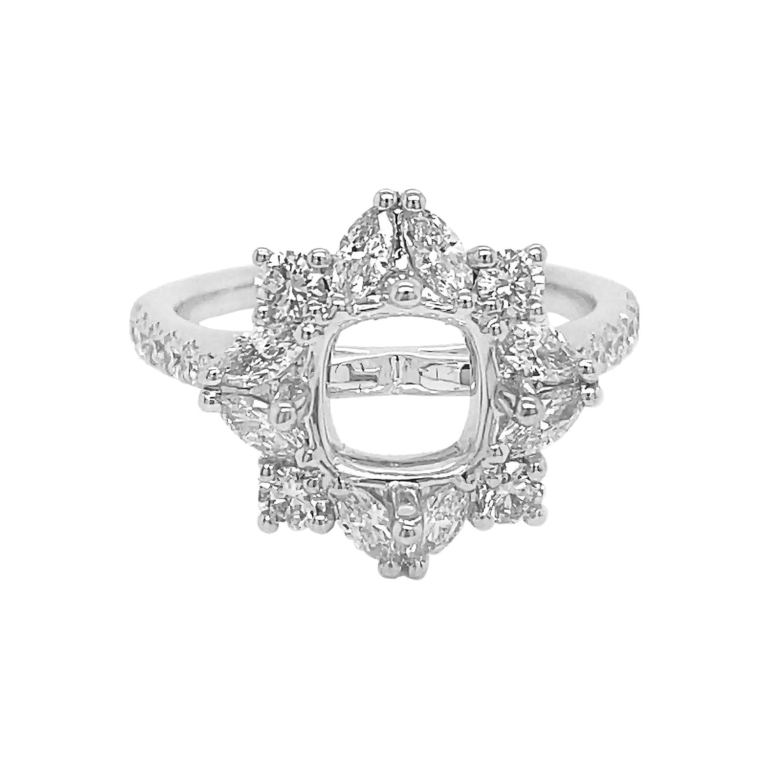 18kt White Gold Diamond Semi Mount