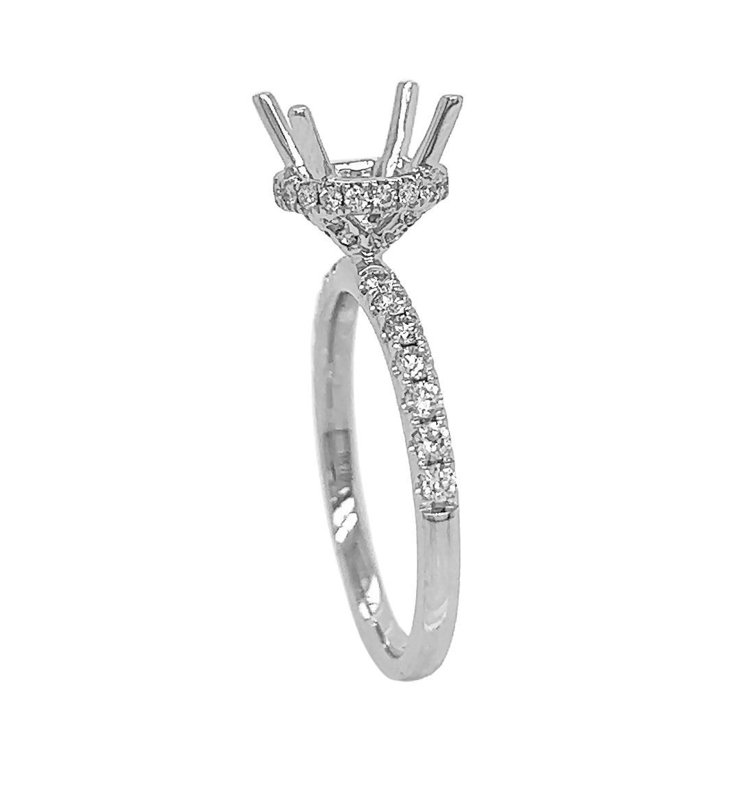 18kt White Gold Diamond Semi Mount