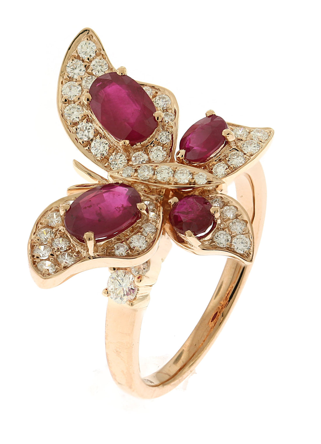 18kt Rose Gold Diamond And Ruby Ring