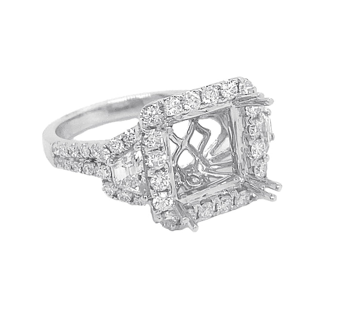 18kt White Gold Diamond Semi Mount