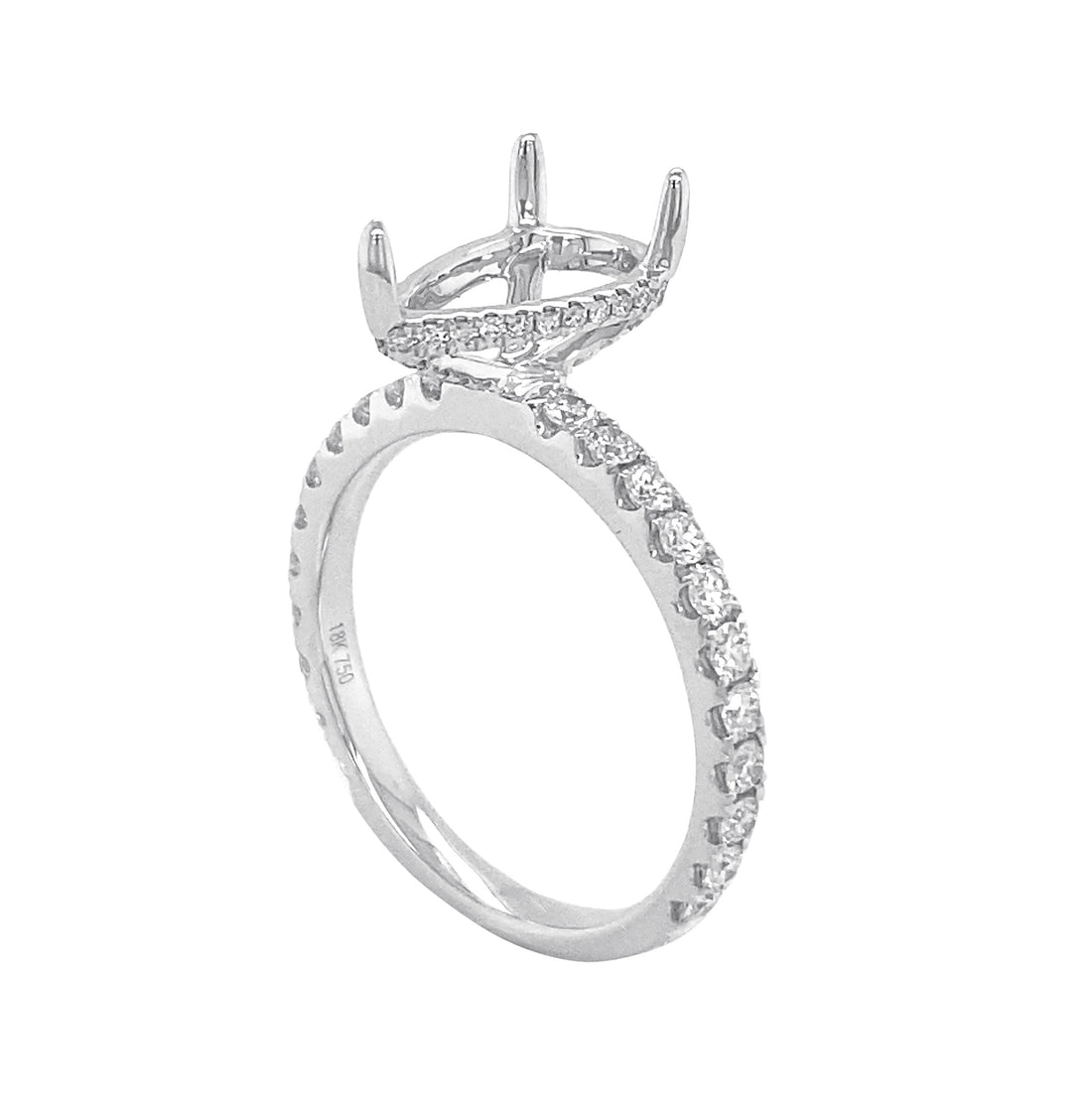 18kt White Gold Diamond Semi Mount