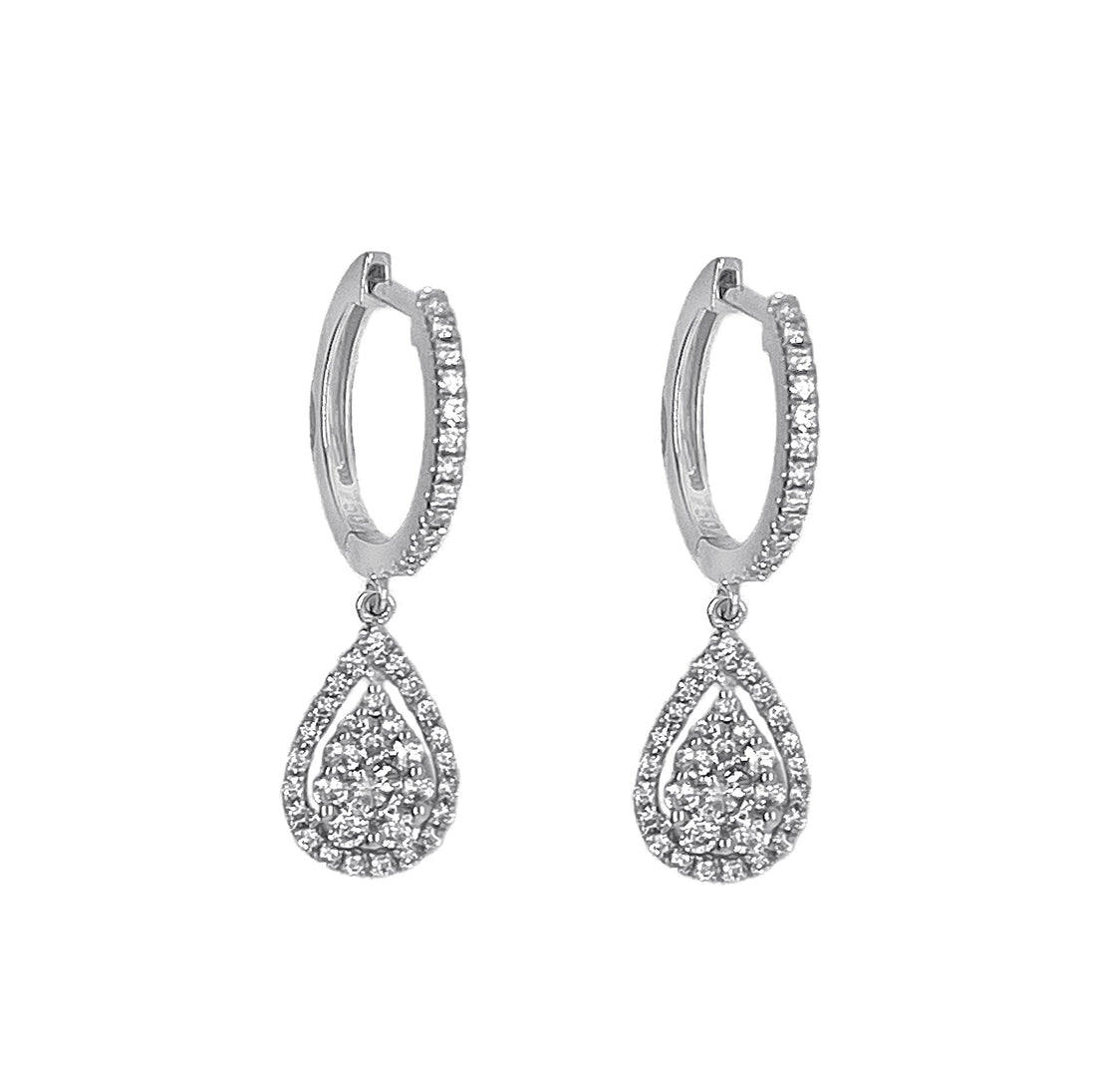 18kt White Gold Diamond Earrings