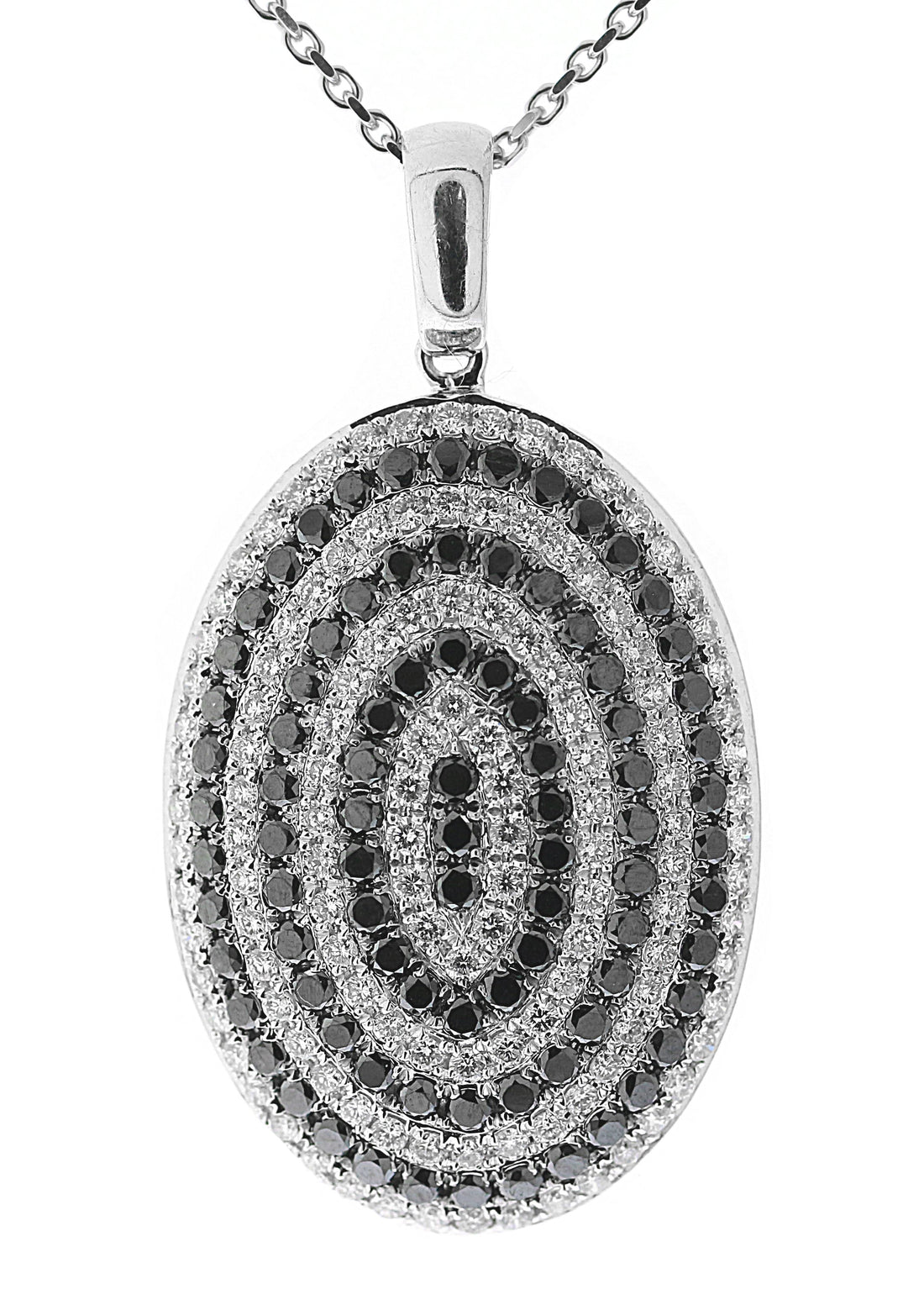 14kt White Gold Black And White Diamond Pendant