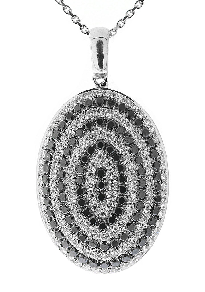 14kt White Gold Black And White Diamond Pendant
