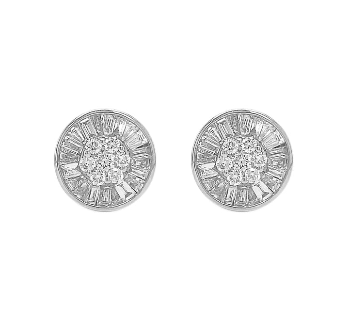 18kt White Gold Diamond Earrings