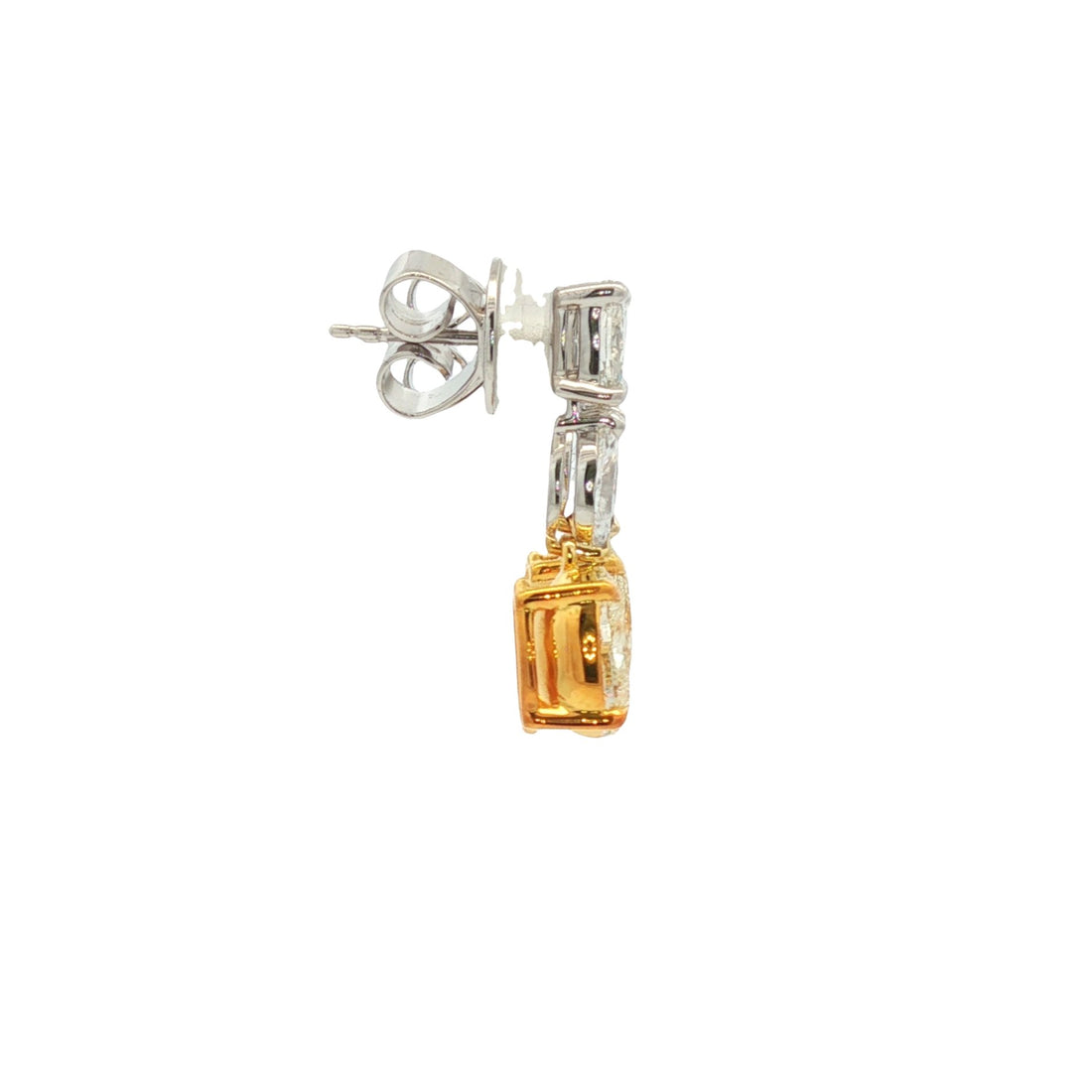18kt White And Yellow Gold GIA Certified Diamond Earrings