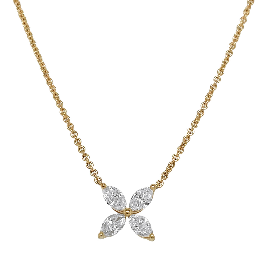 18kt Yellow Gold Diamond Flower Pendant