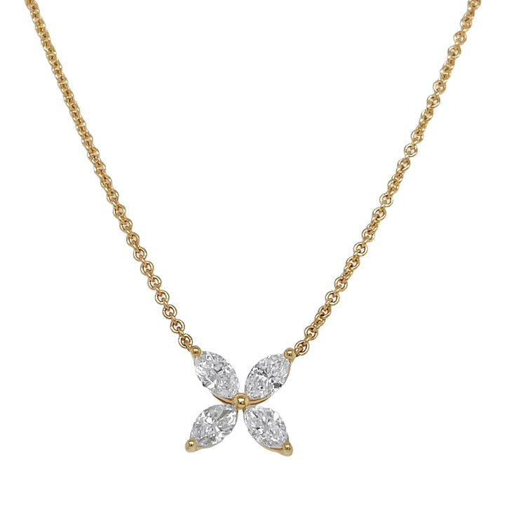18kt Yellow Gold Diamond Flower Pendant