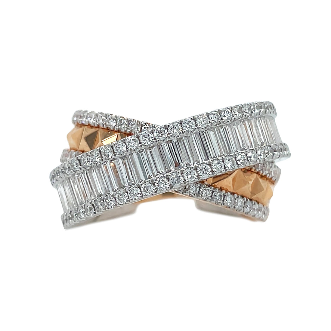 18kt Rose and White Gold Diamond Ring