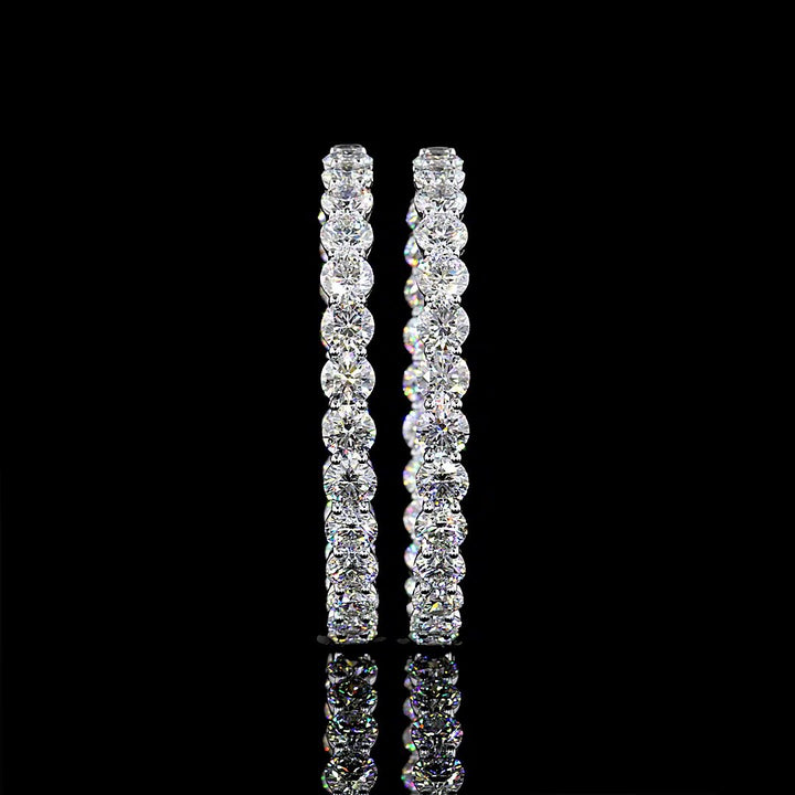 14kt White Gold Lab Diamond Hoops