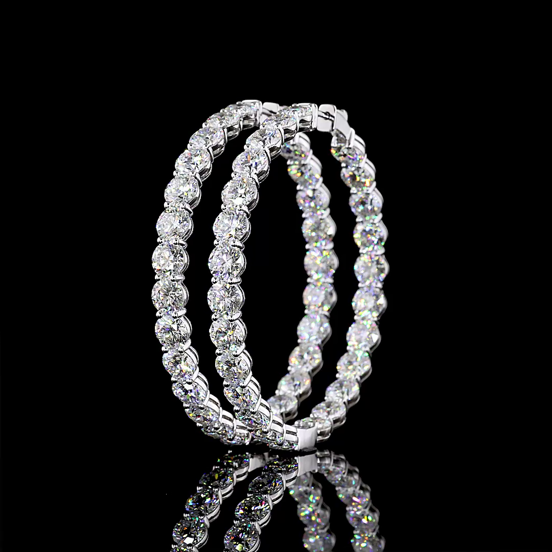 14kt White Gold Lab Diamond Hoops
